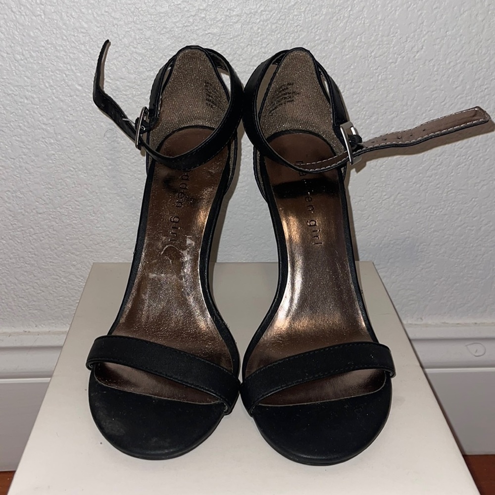 Black Madden girl strappy heels